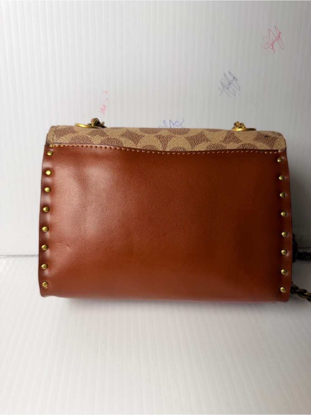Coach Brown Signature Canvas & Leather Crossbody with Floral Turn-Lock - Picture 5 of 12